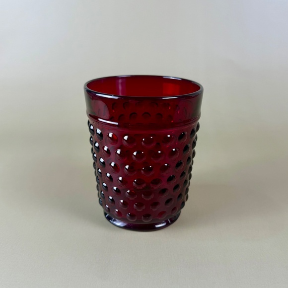 Vintage Ruby Red Hobnail Tumbler | Mid-Century Glassware | Retro Barware - Picture 3 of 6